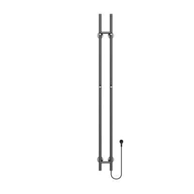 Belrad Rod sèche-serviettes en barre - 150x16.8x12.7 cm - électrique - double - 120w - 2.5cm - gunmetal