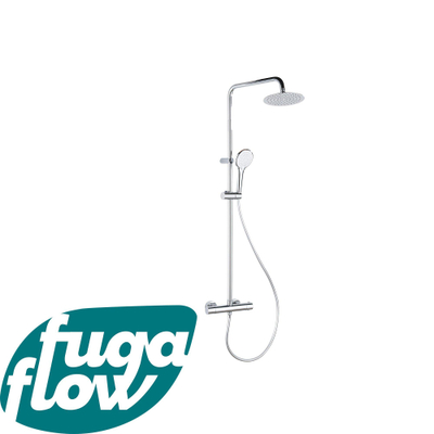 FugaFlow Efficiente Sobrado Ensemble de douche à effet pluie avec thermostat douche de tête 20cm douchette à main 3 positions chrome