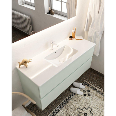 Mondiaz VICA ensemble de meuble de salle de bain - 120cm - meuble sous vasque greey - 2 tiroirs - lavabo denia milieu - 1 trou de robinet - miroir LED - version XL 60cm de haut