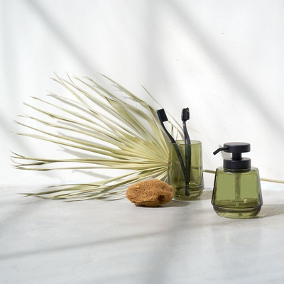 Sealskin Mood Ensemble de salle de bain - Distributeur de savon 380 ml - Gobelet à brosse à dents - Vert