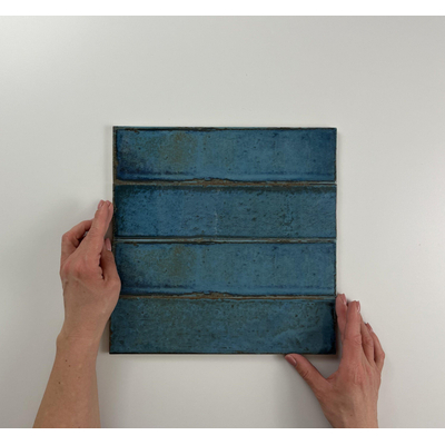 ÉCHANTILLON Terravito Dalmira carreau mural - 7,5x30cm - Rectangulaire - 8,6mm - Alchimia Blue