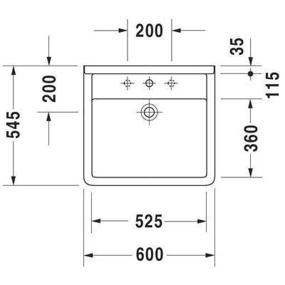 Duravit Starck 3 lavabo 60x54,5cm 1 trou de robinet avec trop-plein blanc