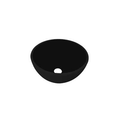 Best Design Arezzo waskom 20x20cm rond solid surface mat zwart