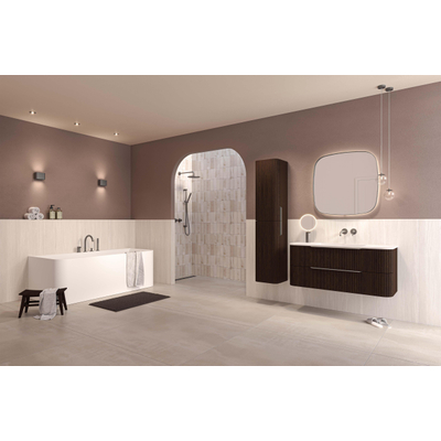 INK Concept R Meuble sous-lavabo - 120x45x52cm - 2 tiroirs - poignées rapportées - fraisées - coins arrondis - MDF - dark veneer