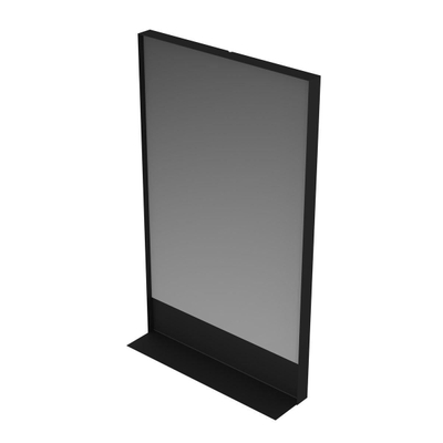 Ink sp14 miroir rectangle dans un cadre noir, y compris une étagère en aluminium thermolaqué mat