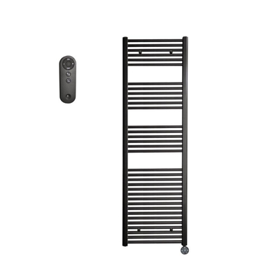 Sanicare HVS Radiateur électrique - 172x45cm - 920W - avec télécommande - thermostat - noir - en bas à droite - noir mat