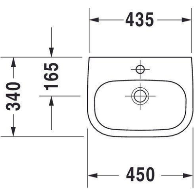 Duravit D-code fontein 450x145x340mm 1 kraangat wit