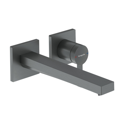 Hansgrohe Tecturis E wastafelkraan - wand - brushed black chrome (zwart)
