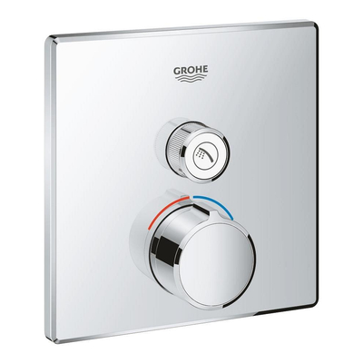 Grohe SmartControl Mitigeur thermostatique encastré - 2 boutons - mitigeur - carré - chrome