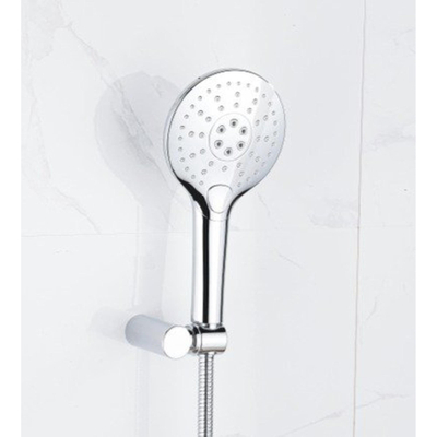 Fortifura Calvi Ensemble de douche - coude mural intégré - flexible de douche métal - douchette ronde - chrome