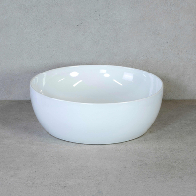 H&R Badmeubelen Circle Waskom - 40x40x14cm - opbouw - keramiek - glans wit