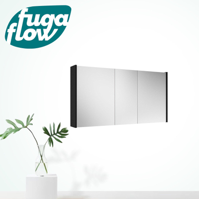 FugaFlow Eccelente Arredo Armoirede toilette 120cm avec panneau latéral Noir mat