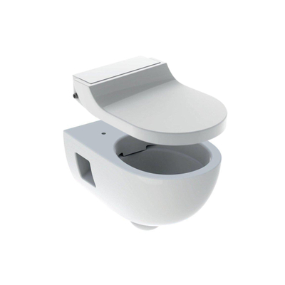 Geberit AquaClean Tuma Douche WC set - 300 basic toilet - diepspoel - randloos - met comfort zitting - föhn - ladydouche - geurafzuiging - wateraansluitset - glans wit