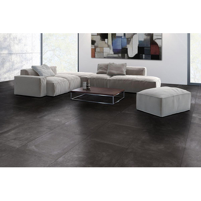 SAMPLE EnergieKer Carreau de sol et de mur Cerabeton Antracite Rectifié Aspect béton Mat Anthracite