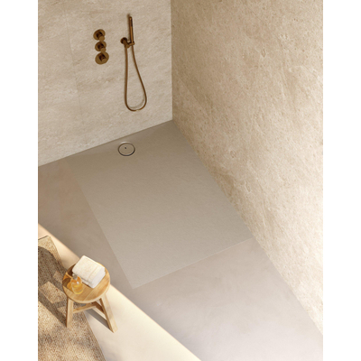 Riho Nuvia Douchevloer - 140x100cm - antibacterieel - purite - pebble grey
