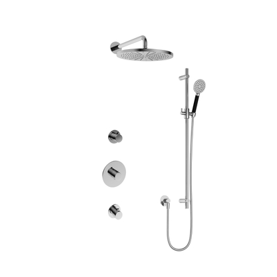 Hotbath Cobber IBS20 Regendoucheset - inbouw - 35cm wandarm - 30cm ronde hoofddouche - 3 standen handdouche - glijstang - hoogglans chroom