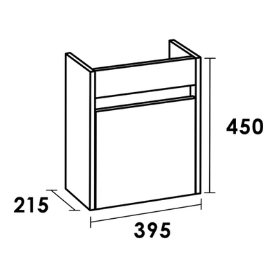 BRAUER Nexxt armoire basse fountain 40x45x22cm 1 poignée de porte droite mfc métal