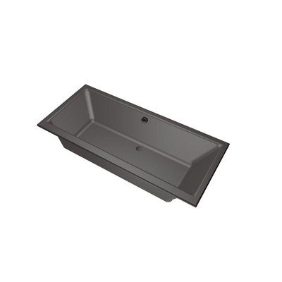 Xenz Kristal Ligbad - 180x80x48 - afvoer Midden - acryl - antraciet