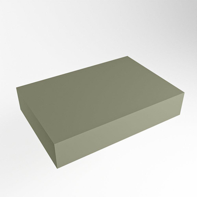 Mondiaz TOP 30 Topblad - 40x30x12cm - geschikt voor afdekplaat - Solid surface - Army