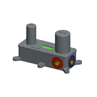 BRAUER Brushed Edition Wastafelmengkraan inbouw - gebogen uitloop links - hendel lang smal - inclusief inbouwdeel - model A 1 - PVD - geborsteld RVS