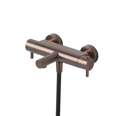 Hotbath Buddy Badmengkraan - thermostatisch - opbouw - uitloop - doucheslang - mat/glans verouderd ijzer (zwart)