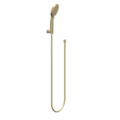 IVY Handdoucheset - verstelbaar - 3 standen - met verstelbare wandsteun - doucheslang 120cm - rond model - Geborsteld mat goud PVD
