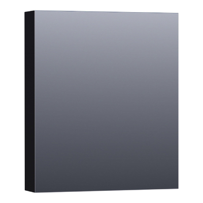 Saniclass Plain spiegelkast 60x70x15cm met 1 rechtsdraaiende spiegeldeur MDF mat Zwart