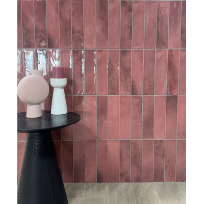Cifre ceramica carrelage mural moon 7.5x30cm 8.6mm rouge
