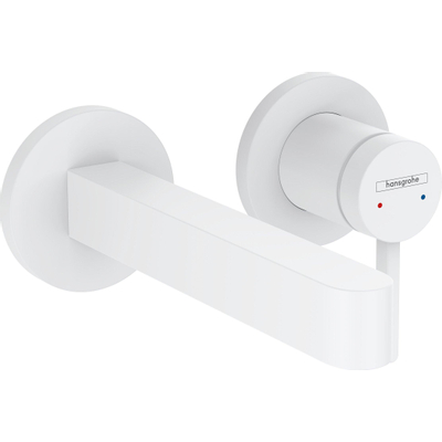 Hansgrohe Finoris 1 greeps wastafelkraan - inbouw - voorsprong 168 mm - met afvoerplug - mat wit