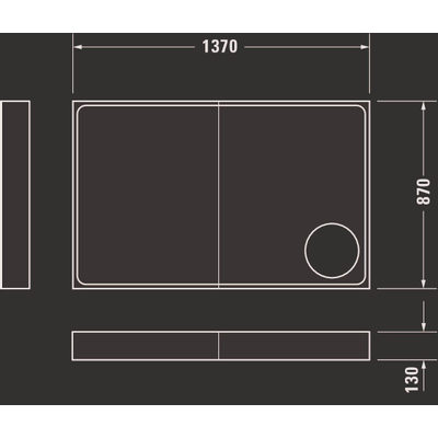 Duravit Starck Slimline Kunststof douchebak acryl rechthoekig - 140x90x5.5cm - zonder poten - wit