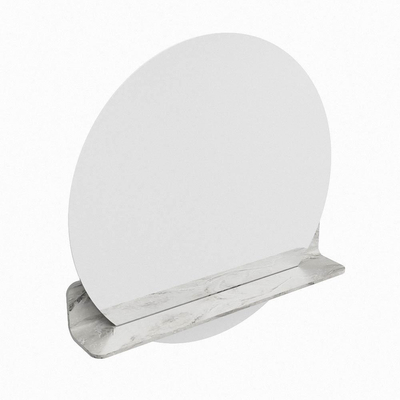 Mondiaz SPOT miroir – Ø 70 cm – avec tablette – Glace (marbre gris)