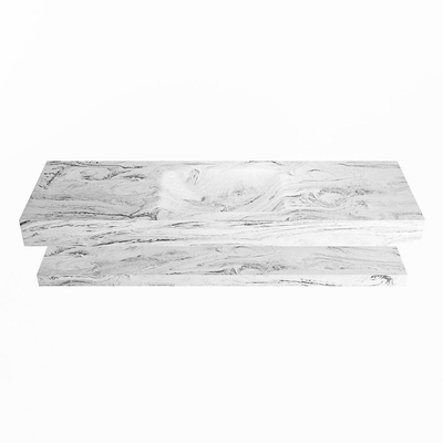 MONDIAZ ALAN - DLUX Badkamermeubelset - 150cm - planchet - Glace - vrijhangende wastafel - wasbak midden - 1 kraangat - Glace