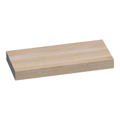 BRAUER Wastafelblad - eiken opgedikt - 100x50x10cm - zonder kraangat - Hout white oak