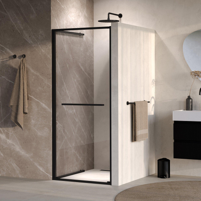 BRAUER Luminis Nisdeur - 90x200 - naar binnen draaiend - helder glas - omkeerbaar - incl. glascoating - mat zwart