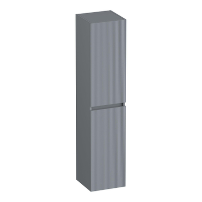 BRAUER Joy Wavy Armoire haute - 160x35x35cm - 1 porte - ouverture à gauche ou à droite - sans poignée - gris mat