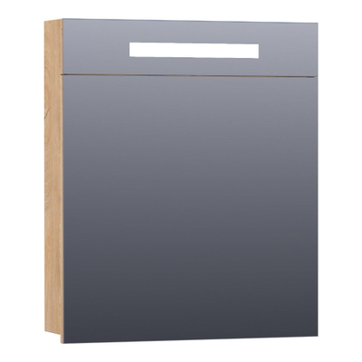 Miroir de toilette BRAUER Promise - 60x70x15cm -- avec éclairage direct 1 porte miroir simple à droite Forest Tan
