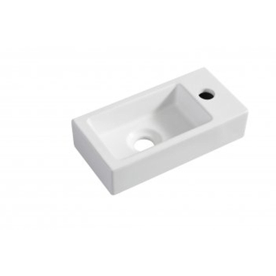 Wiesbaden Rhea S mini lavabo d'angle droite 36,5 x 18 x 9 cm céramique mat blanc