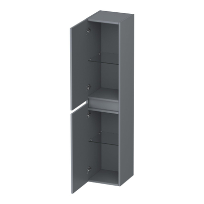 BRAUER Joy Wavy Armoire haute - 160x35x35cm - 1 porte - ouverture à gauche ou à droite - sans poignée - gris mat