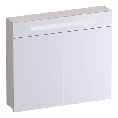 BRAUER Promise armoire de toilette – 80 x 70 x 15 cm – LED directe en haut – 2 portes – Sable