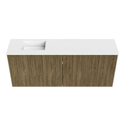Mondiaz JOYA 100cm toiletmeubel - kleur Dusk - Wastafel FAYE positie Links 1 kraangat kleur Talc.