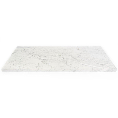 Saniclass Dia Plan de lavabo - 100x46cm - 1 trou de robinet - 1 découpe pour siphon - marbre - blanc poli