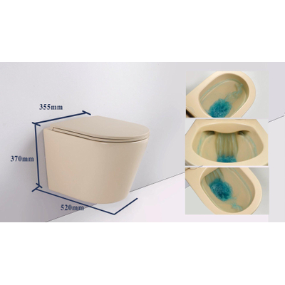 QeramiQ Dely Abattant WC - frein de chute - déclipsable - slim - beige mat
