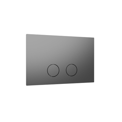 QeramiQ Push Steel Plaque de commande - 25x16cm - épaisseur 2.0mm - fixation magnétique - pour réservoir encastré Geberit UP320 - acier inoxydable - double chasse - boutons ronds - gunmetal