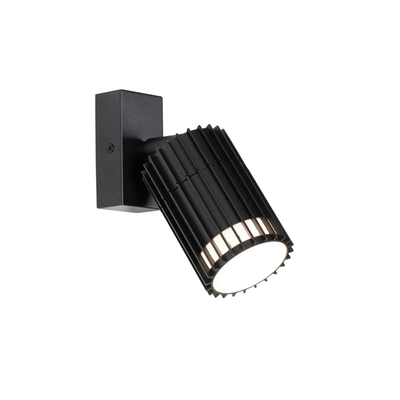 QAZQA Boris Wandlamp - 1 lamp - dimbare led lamp - IP44 - Rond - Zwart