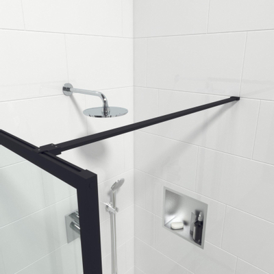 Marenza Bellini Douche à l'italienne - 90x200cm - veiligheidsglas - helder glas - frame rondom - anti kalk - mat zwart