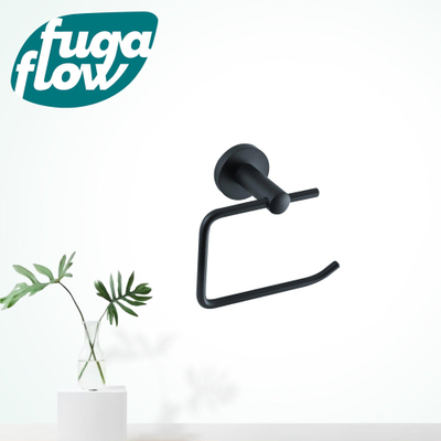 FugaFlow Eccelente Acces Toiletrolhouder - zonder klep - rond - Mat Zwart - Black Friday -