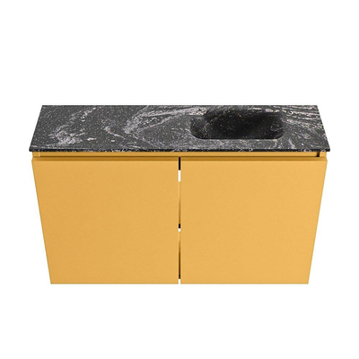 MONDIAZ TURE-DLUX 80cm toiletmeubel Ocher. EDEN wastafel Lava positie rechts. Met 1 kraangat.