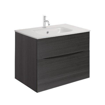 Crosswater Glide II ensemble de meubles de salle de bain - 70x45x52cm - 2 tiroirs sans poignée softclose en bois d'acier - trou pour robinet - blanc