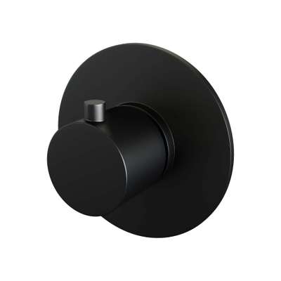 Brauer Black Edition inbouwthermostaat - met inbouwdeel - 1 gladde knop - mat zwart