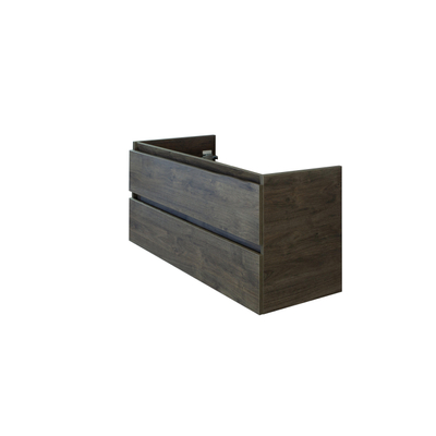 H&R Badmeubelen Infinity Wastafelonderkast - 120x44.8x55cm - 2 lades - greeploos - enkele sifonuitsparing espresso